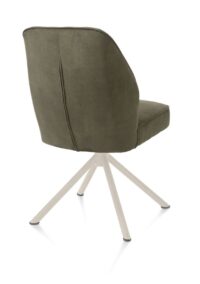Bell, eetkamerstoel - creme frame recht - draaibaar - pocket - stof Calabria - mosgroen - Afbeelding 3