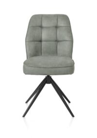 Bell, eetkamerstoel - steelbrown frame - draaibaar - relax - pocket - stof Calabria - Olijf