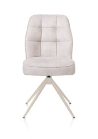 Bell, eetkamerstoel - creme frame - draaibaar - relax - pocket - stof Calabria - Kiezel