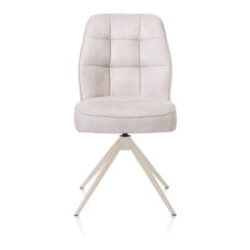 Bell, eetkamerstoel - creme frame - draaibaar - relax - pocket - stof Calabria - Kiezel