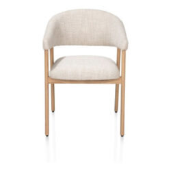Kira, fauteuil, tissu Luton, cadre chêne natural