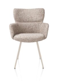Sage, armstoel 4-pootjes creme - stof Luton - koper