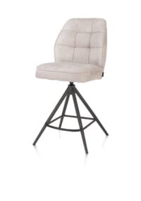 Bell, barstoel - grafiet frame - draaibaar - pocket - stof calabria - Kiezel - Afbeelding 2