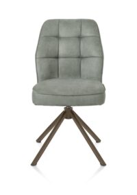Bell, eetkamerstoel - steelbrown frame recht - draaibaar - pocket - stof Calabria - Olijf