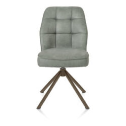 Bell, chaise - piétement tubulaire steelbrown - pivotante - confort ressorts - tissu Calabria - Olive