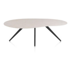 Saluti, table organic 210 x 120 cm. - 4 pieds - rough off black - Light sand
