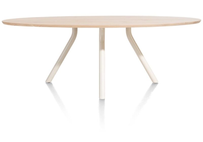 Arvada, Table 250 X 110 Cm. - Ellipse - Pied Central Nebbia - Naturel Nebbia - Image 3