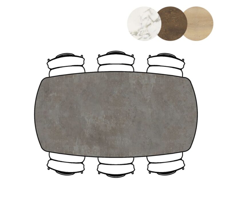 Masura, Eetkamertafel Ovaal - 200 X 105 Cm - Antraciet - Afbeelding 2