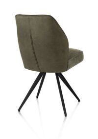 Bell, eetkamerstoel - zwart frame - pocket - combi Calabria/Vada - mosgroen - Afbeelding 3