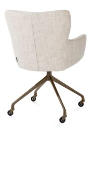 Sage, armstoel + wielen - alu frame in steelbrown - stof Luton - Creme - Afbeelding 2