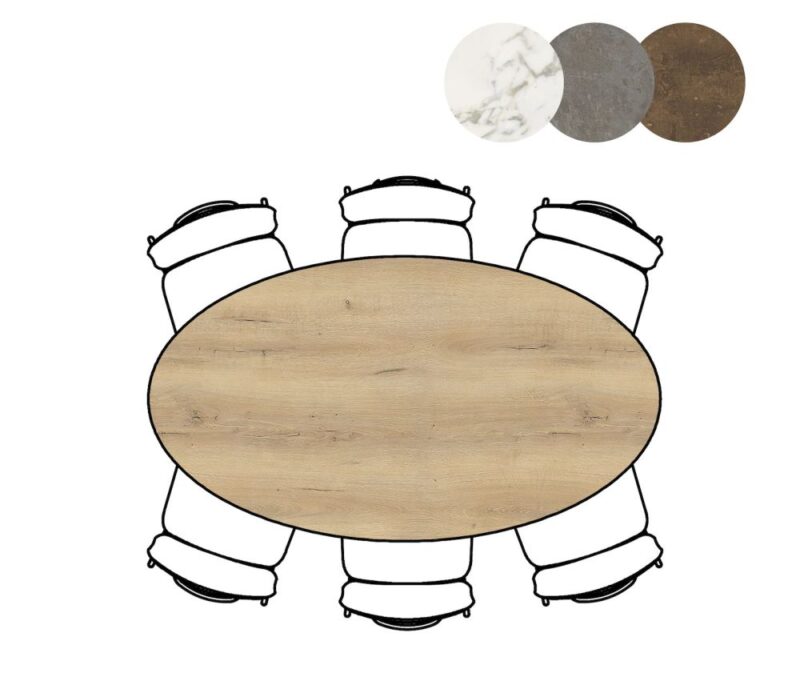 Masura, Table De Bar Ellipse - 180 X 100 Cm (Hauteur 92 Cm) - Chene - Image 2