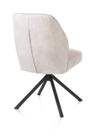 Bell, eetkamerstoel - zwart frame recht - draaibaar - pocket - stof Calabria - Kiezel - Afbeelding 3