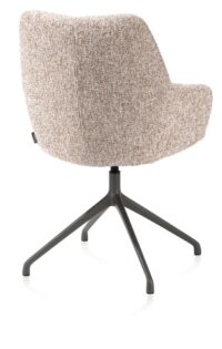 Mats, armstoel aluminium frame 4-poots - draaibaar grafiet - stof Luton - Koper - Afbeelding 2