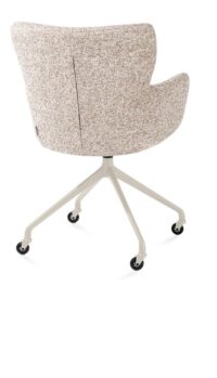 Sage, armstoel + wielen - alu frame in creme - stof Luton - koper - Afbeelding 2