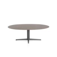 Saluti, eetkamertafel ellips 210 X 105 cm. - centrale teenpoot - grafiet - Lava