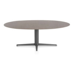 Saluti, table ellipse 210 X 105 cm. - pied central - graphite - Lava