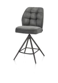 Bell, chaise de bar - pi&eacute;tement graphite - pivotante - confort ressorts - tissu calabria - Anthracite - Image 2
