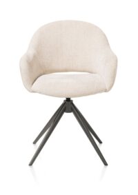 Finn, fauteuil - pivotante - graphite  - tissu Livigno - Creme