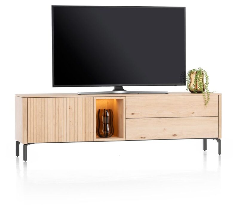 Trenton, Lowboard 180 Cm - 1-Deur + 2-Laden + 1-Niche - Natural - Afbeelding 3