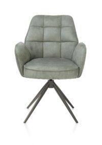 Bell, chaise à accoudoirs - piétement graphite - pivotante - relax - confort ressorts - tissu Calabria - Olive