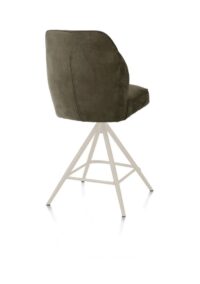 Bell, barstoel - creme frame - draaibaar - pocket - stof calabria - mosgroen - Afbeelding 3