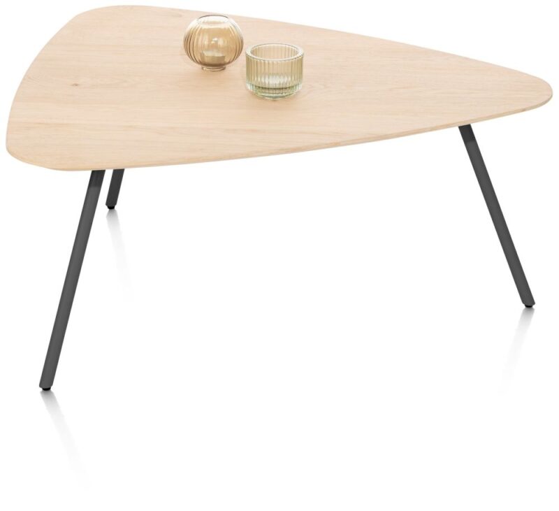 Niora, Salontafel 85 X 77 Cm - Eiken Fineer - Metal Graphite - Afbeelding 3