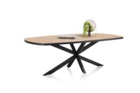 Avalox, eetkamertafel ovaal 240 x 110 cm - kleur oak natural vintage - centrale poot - Afbeelding 2