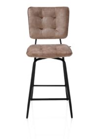 Manou, barstoel - off black - stof Karese - Camel