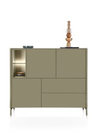 Trentino, Dressette 153 cm. - 3-deuren + 2-laden + 2-niches - Olijf