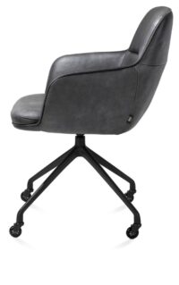 Mateo, armstoel - wielen - rough off black - Pala - Antraciet - Afbeelding 3