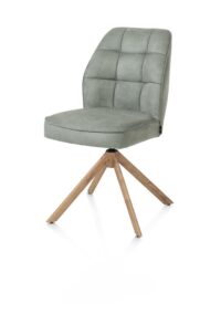 Bell, chaise - piétement aspect chêne - pivotante - confort ressorts - tissu Calabria - Olive - Image 2