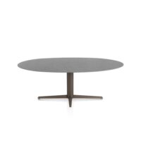 Saluti, eetkamertafel ellips 210 X 105 cm. - centrale teenpoot - steelbrown - Antraciet