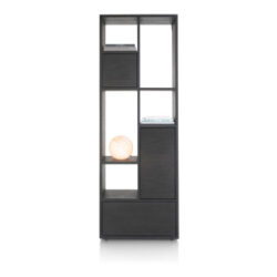 Lugana, roomdivider 76 cm - 2-portes + 1-tiroir + 5-niches - Onyx