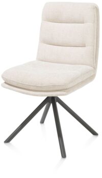 Mia, chaise - pivotante - pietement graphite - tissu Livigno - Creme - Image 2