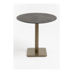 Brest table de bistrot marble onyx D80cm - Or