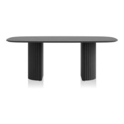 Pavie, table ovale 210 x 120 cm (pied en bois) - castle black
