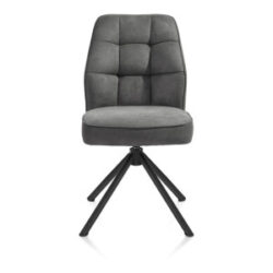 Bell, chaise - piétement tubulaire noir - pivotante - confort ressorts - tissu Calabria - Anthracite