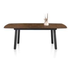 Palace, table &agrave; rallonge 160 (+ 50) x 110 cm - 4-pieds - Rouille