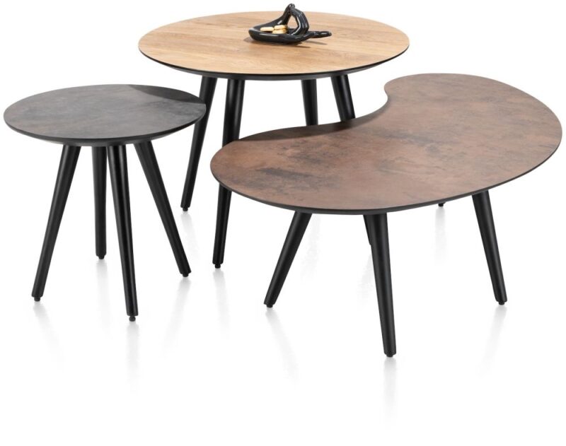 Maze, Table Basse 100 X 59 Cm - Forme Haricot - Hauteur 32 Cm - Rouille - Image 3