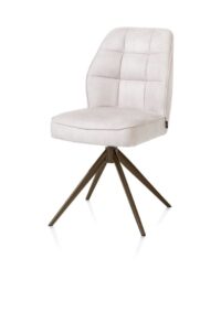 Bell, eetkamerstoel - steelbrown frame - draaibaar - pocket - stof calabria - Kiezel - Afbeelding 2