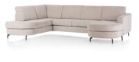 Alcona, U-bank afgerond links - stof Vada - beige - Afbeelding 2