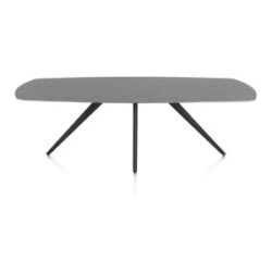 Saluti, table ovale 240 x 110 cm. - 4 pieds - rough off black - Anthracite
