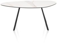 Montello, table basse 94 x 49 cm. - hauteur 42 cm. - plateau en ceramique - blanc - Image 2