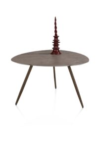 Salutina, salontafel 68 x 68 cm - 3 pootjes - steelbrown - Afbeelding 2