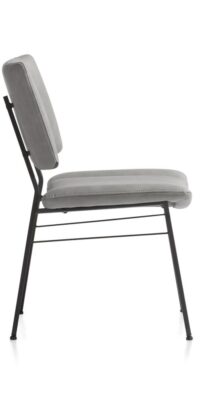 Tatum, chaise - pieds noir - tissu Pala - Gris clair - Image 3