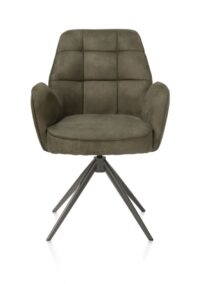 Bell, armstoel - grafiet frame - draaibaar - pocket - stof calabria - mosgroen