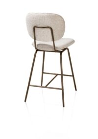 Lexi, barstoel - steelbrown - draaibaar - stof Cloudy - beige - Afbeelding 2