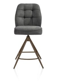 Bell, barstoel - steelbrown frame - draaibaar - pocket - stof calabria - Antraciet