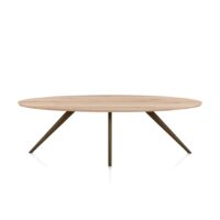 Arvada, Table à manger 250 x 110 cm, ellipse, 4 pieds - Steel Brown