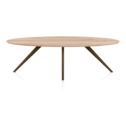 Arvada, Table à manger 250 x 110 cm, ellipse, 4 pieds - Steel Brown